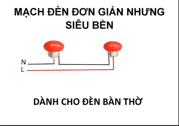 CÁCH ĐẤU ĐIỆN NỐI TIẾP CHO ĐÔI ĐÈN THỜ